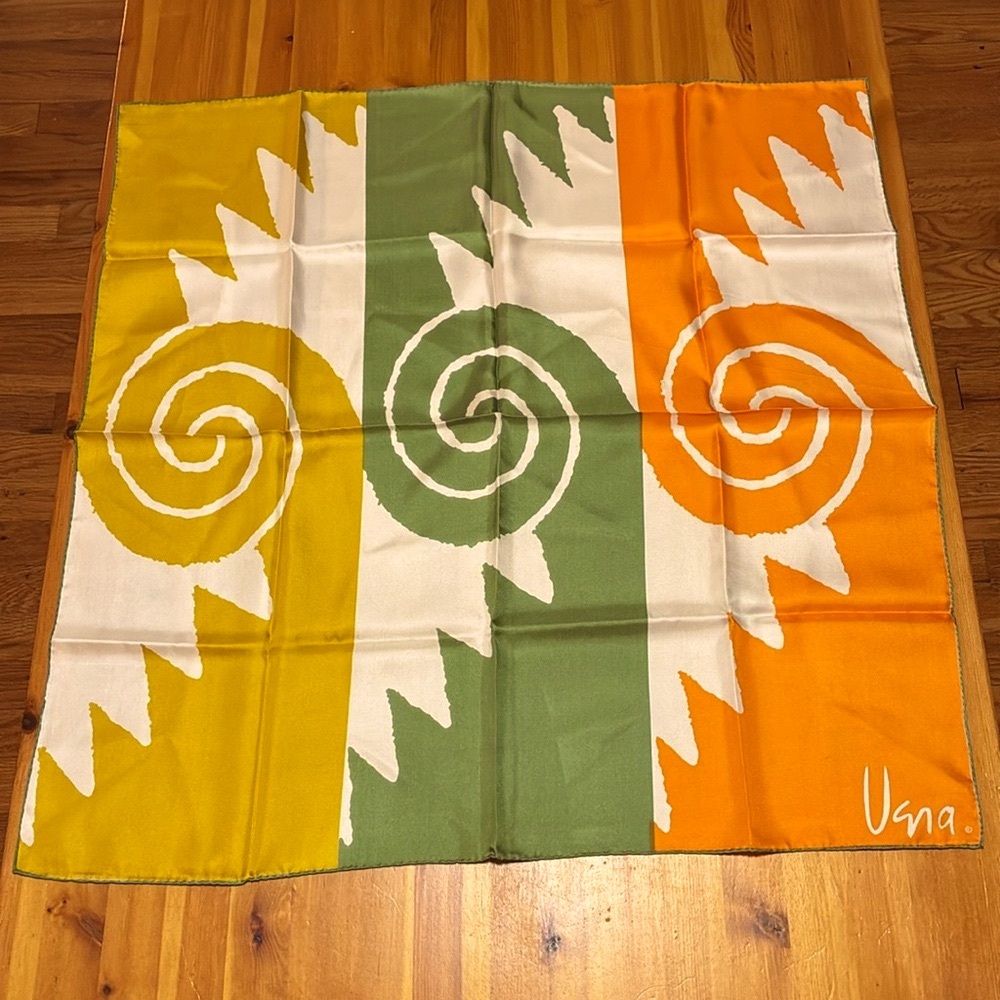 Vintage Vera, Colorful Abstract Art Silk Scarf, made in USA - Picture 1 of 10